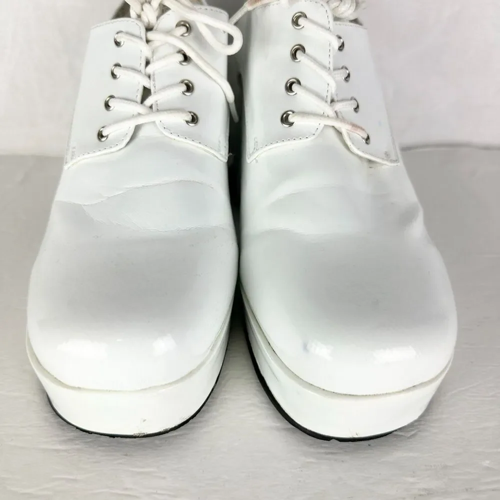 Funtasma Men's Jazz 02 Platform Oxford Shoes White M 10-11 Disco Costume Retro